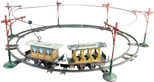 ISSMAYER TROLLEY SET WITH OPEN SUMMER CAR