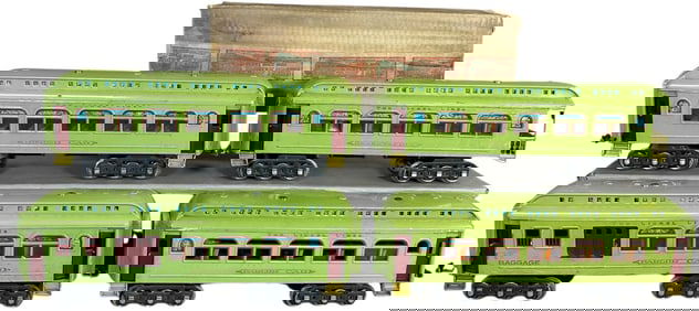 LIONEL APPLE GREEN 400 SERIES PASSENGER CARS