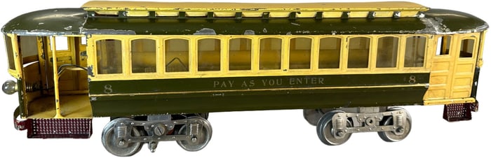 LIONEL NO. 8 PAY AS YOU ENTER TROLLEY