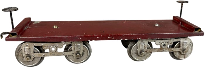 EARLY LIONEL NO. 11 YELLOW PRIMER FLAT CAR