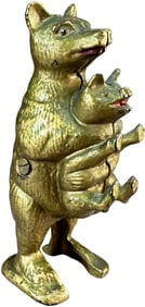 BEAR STEALING PIG STILL BANK