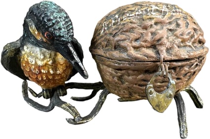 COMMON KINGFISHER BY WALNUT SPELTER BANK