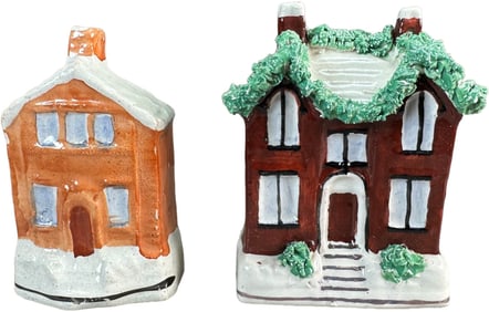TWO CERAMIC HOUSE BANKS