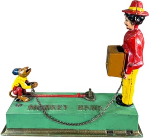 HUBLEY MONKEY MECHANICAL BANK