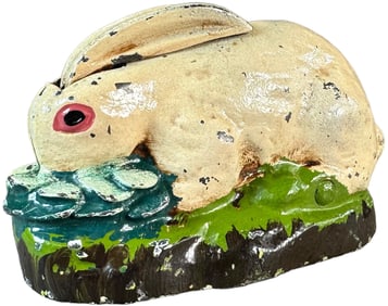 KILGORE RABBIT IN CABBAGE MECHANICAL BANK