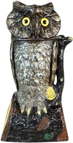 OWL TURNS HEAD MECHANICAL BANK