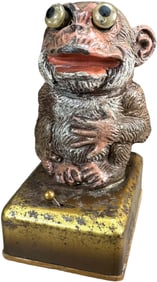 SPELTER MONKEY FIGURE W/ LIGHTED EYES