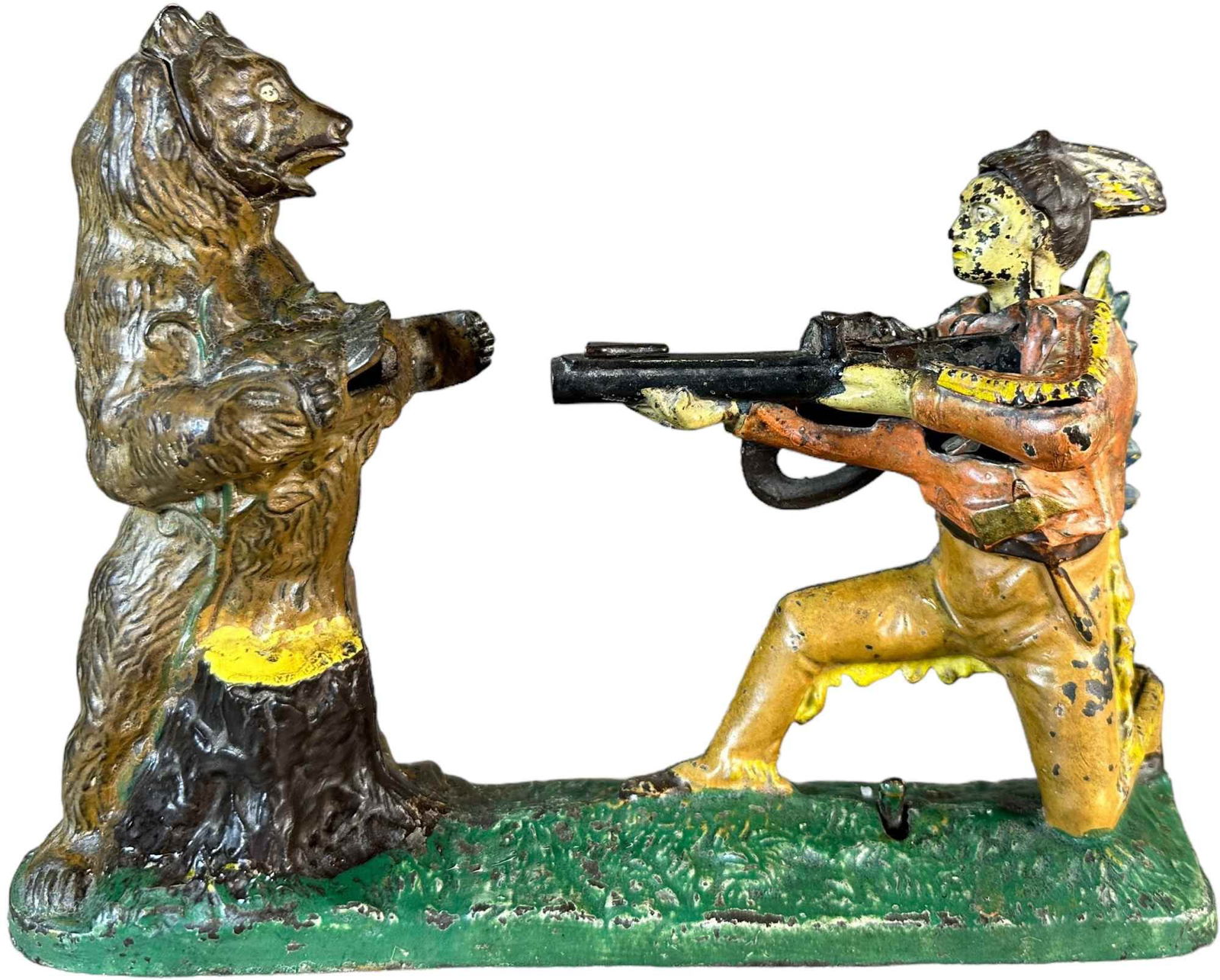 INDIAN SHOOTING BEAR MECHANICAL BANK (1 of 9)