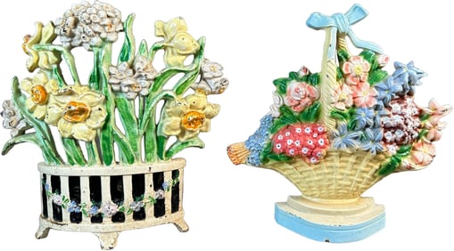 HUBLEY NARCISSUS AND WILD ROSES DOORSTOPS