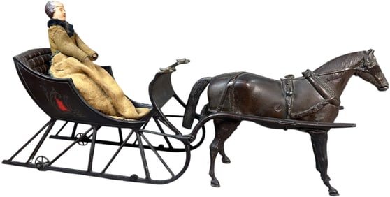 IVES CUTTER SLEIGH W/ ORIGINAL FIGURE