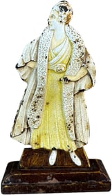 CJO FLAPPER GIRL WITH FUR COLLAR COAT DOORSTOP