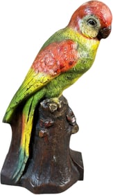 CJO PARROT ON STUMP DOORSTOP