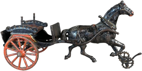 RARE WELKER & CROSBY HORSE DRAWN DOG CART