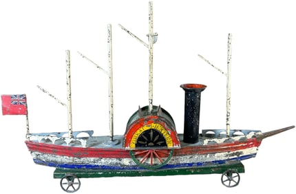 AMERICAN TIN GREAT WESTERN PADDLE BOAT