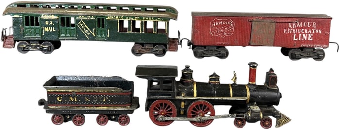 WILKINS CAST IRON FLOOR TRAIN SET