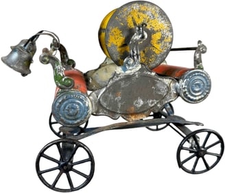 EARLY AMERICAN TIN HOSE REEL