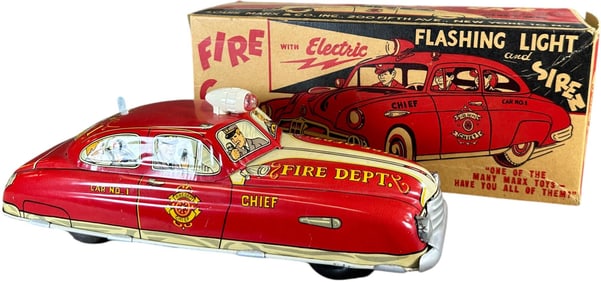 BOXED MARX FIRE CHIEF CAR