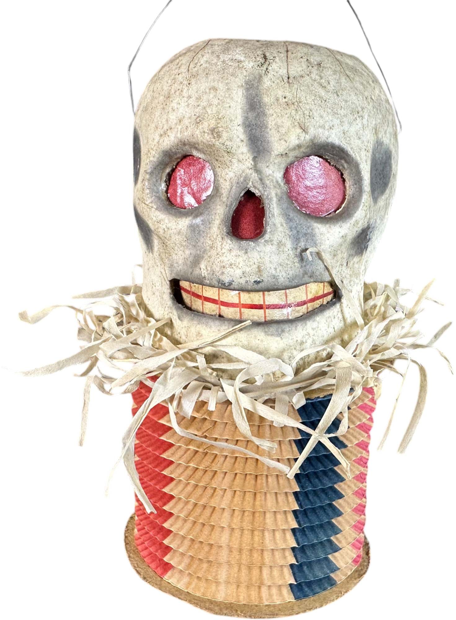 COMPOSITION SKULL LANTERN W/ PAPER ACCORDION (1 of 6)