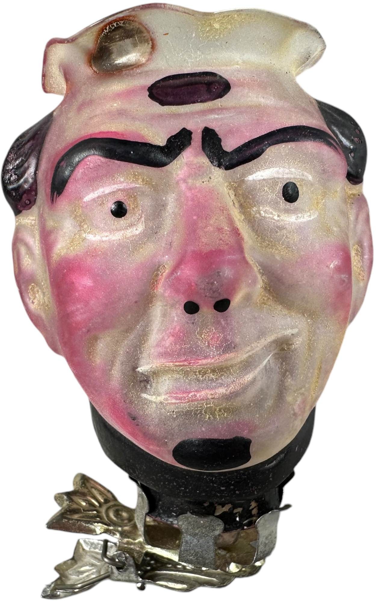 SMILING MAN GLASS CANDLE SHADE (1 of 4)