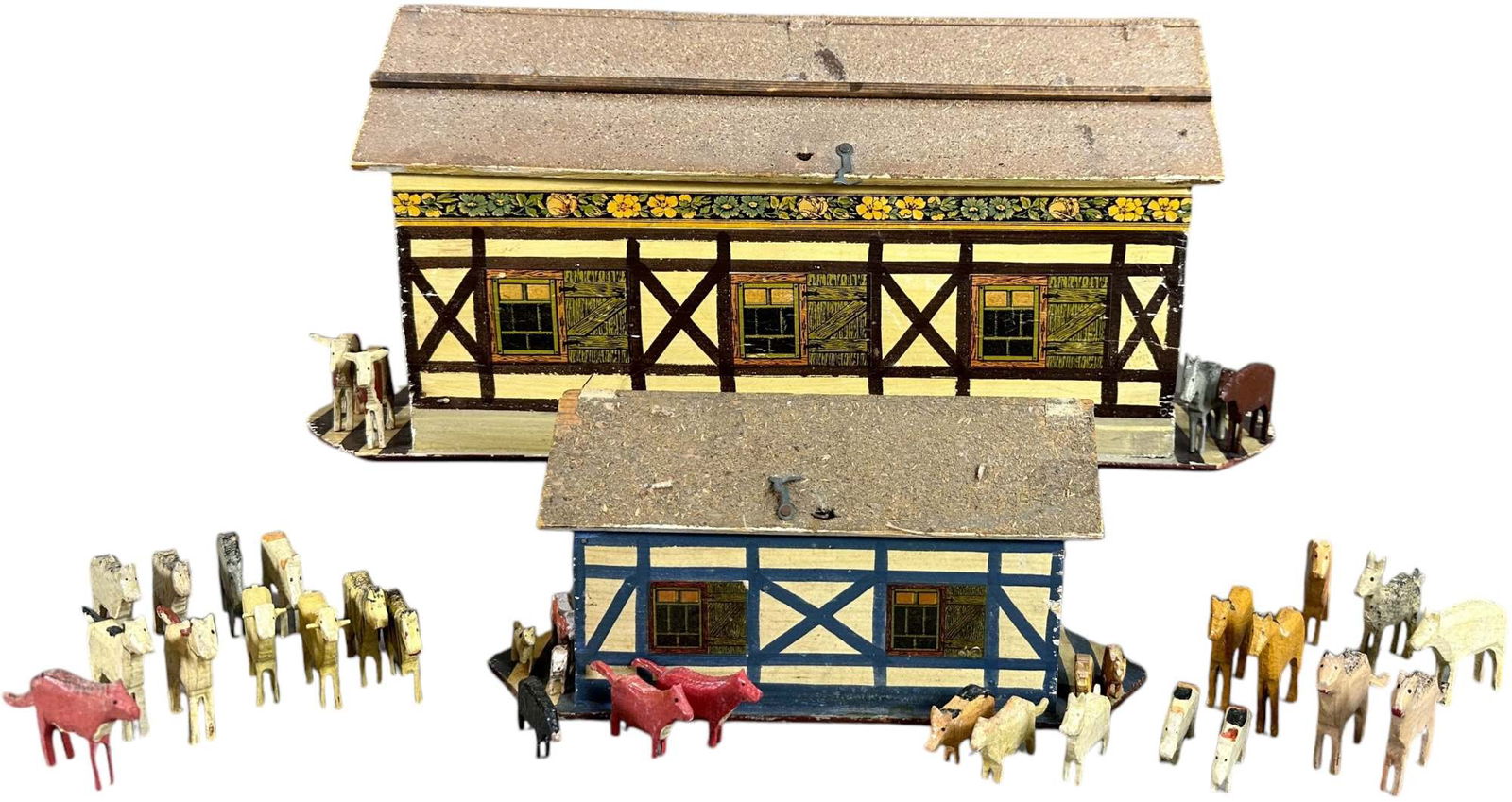 TWO WOODEN GERMAN NOAHS ARKS (1 of 9)