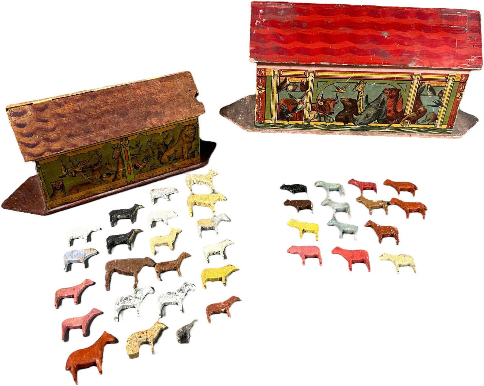 TWO PAPER LITHOGRAPH NOAH ARKS (1 of 6)