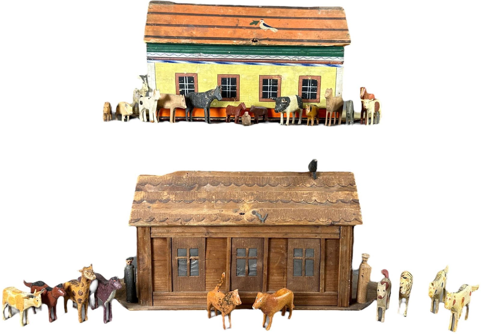 TWO WOODEN NOAHS ARK TOYS (1 of 9)