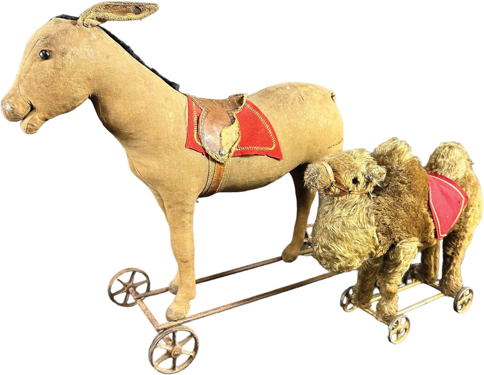 TWO LARGE WHEELED ANIMAL TOYS - DONKEY & CAMEL (1 of 6)