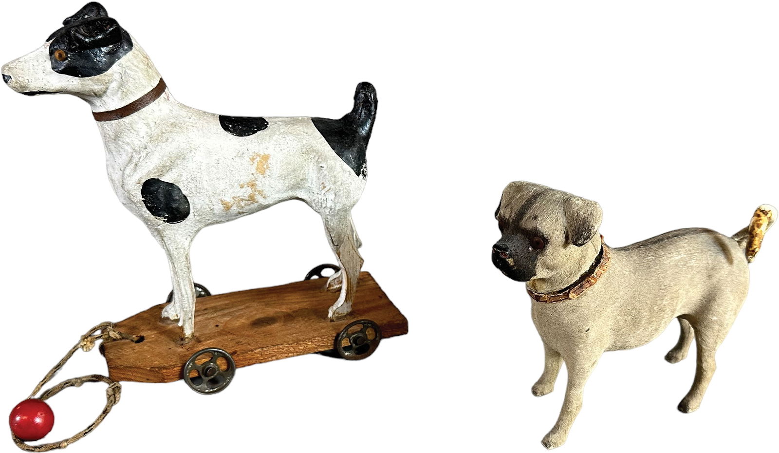 TWO EARLY GERMAN DOG COMPOSITION TOYS (1 of 7)