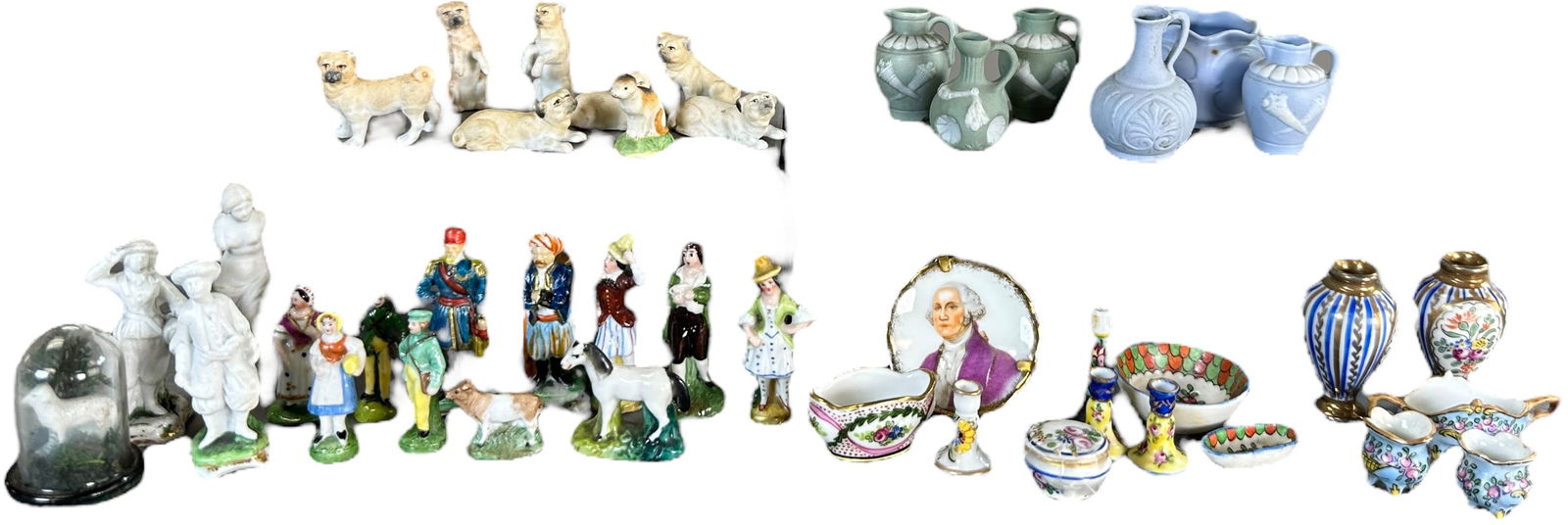 DOLL HOUSE MINIATURE PORCELAIN & BISQUE GROUPING (1 of 6)