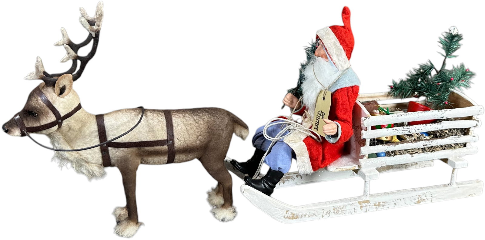 PAUL TURNER SANTA ON SLEIGH W/ REINDEER: 387. PAUL TURNER SANTA ON SLEIGH W/ REINDEER | 24" l. | (Pristine Condition) | $400 - $800