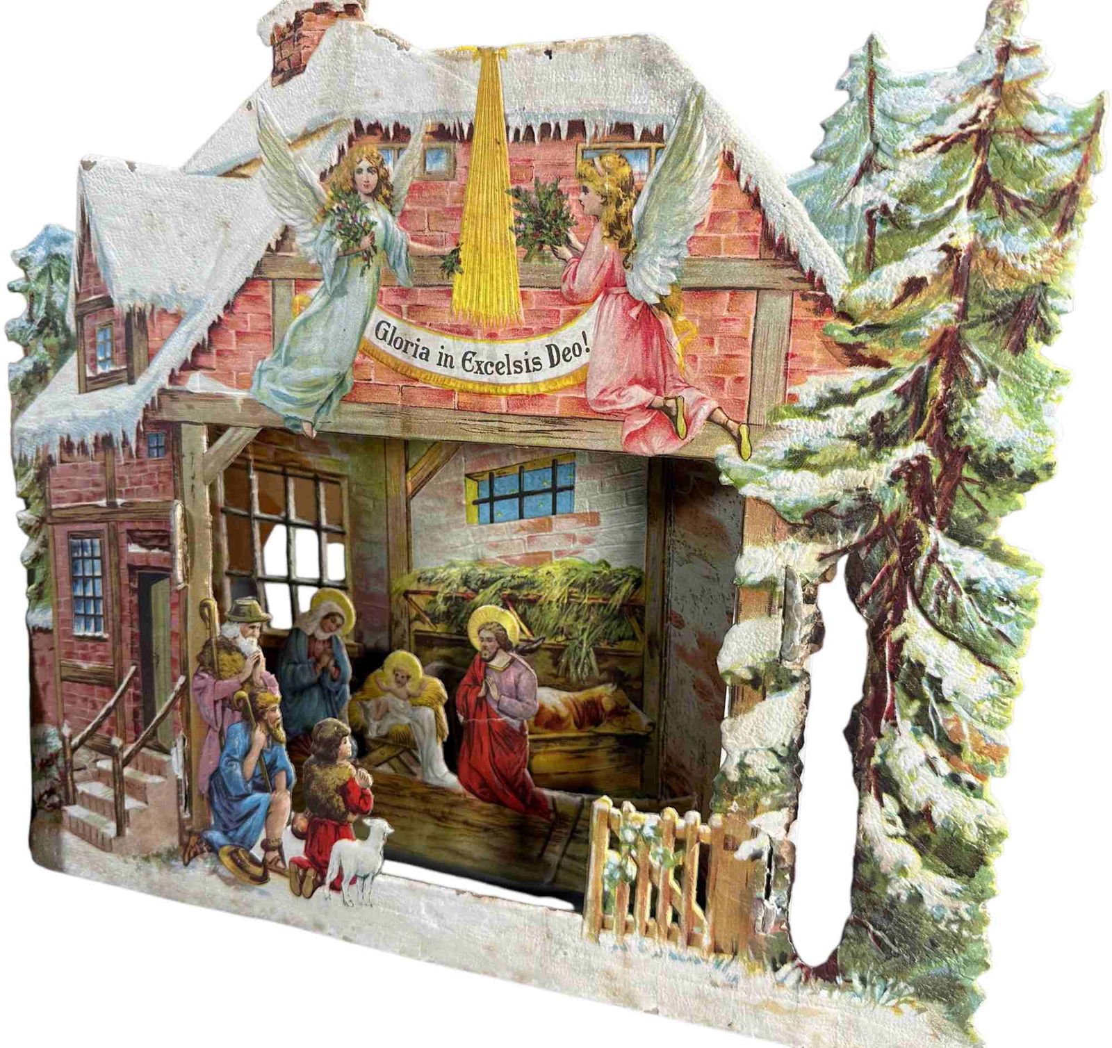 VICTORIAN SCRAPBOOK W/ TWO FOLD-OUT NATIVITY (1 of 20)