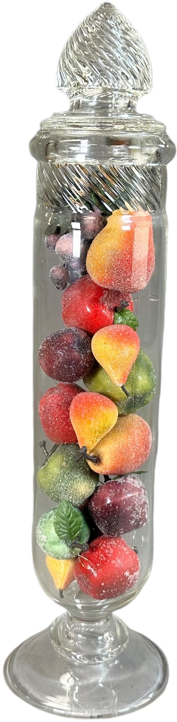 THIN CYLINDRICAL CANDY JAR W/ LID (1 of 4)