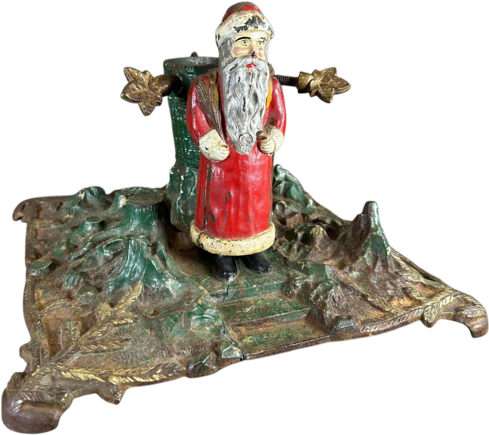 LARGE CAST IRON SANTA TREE STAND (1 of 8)