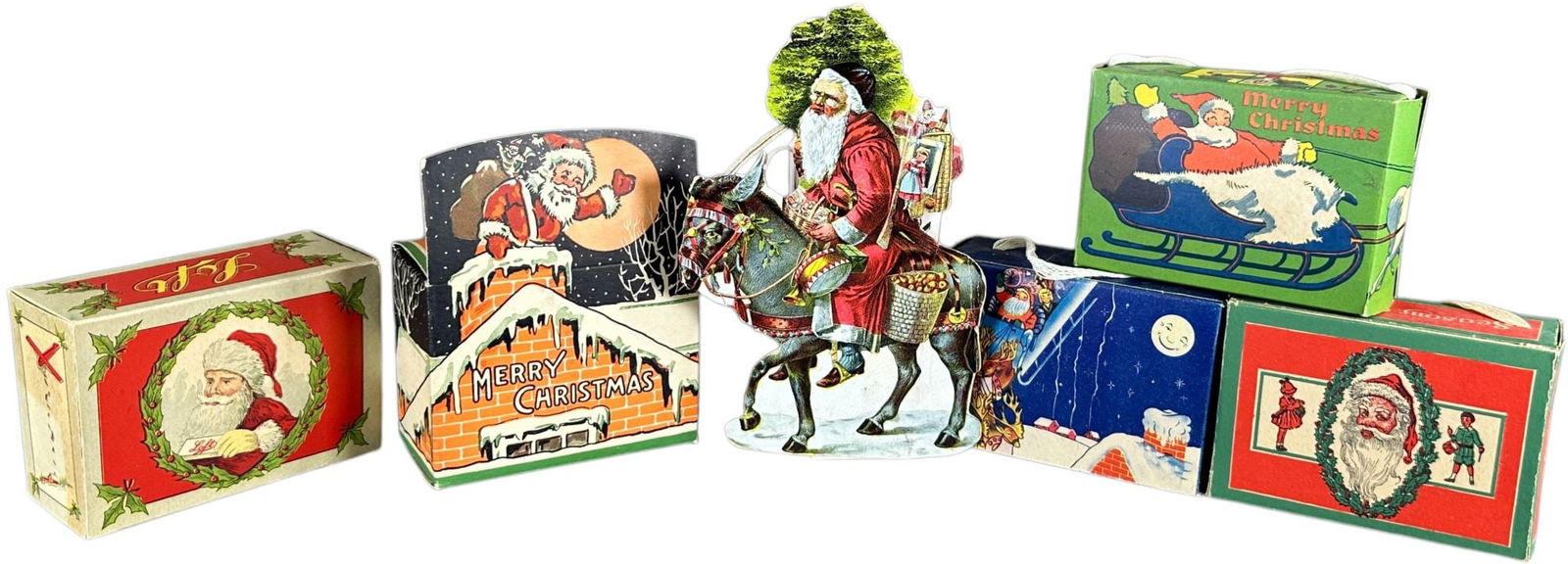 SIX SANTA CLAUS CANDY BOXES (1 of 4)