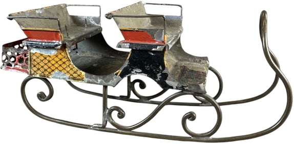 EARLY HAND PAINTED WINTER SLEIGH