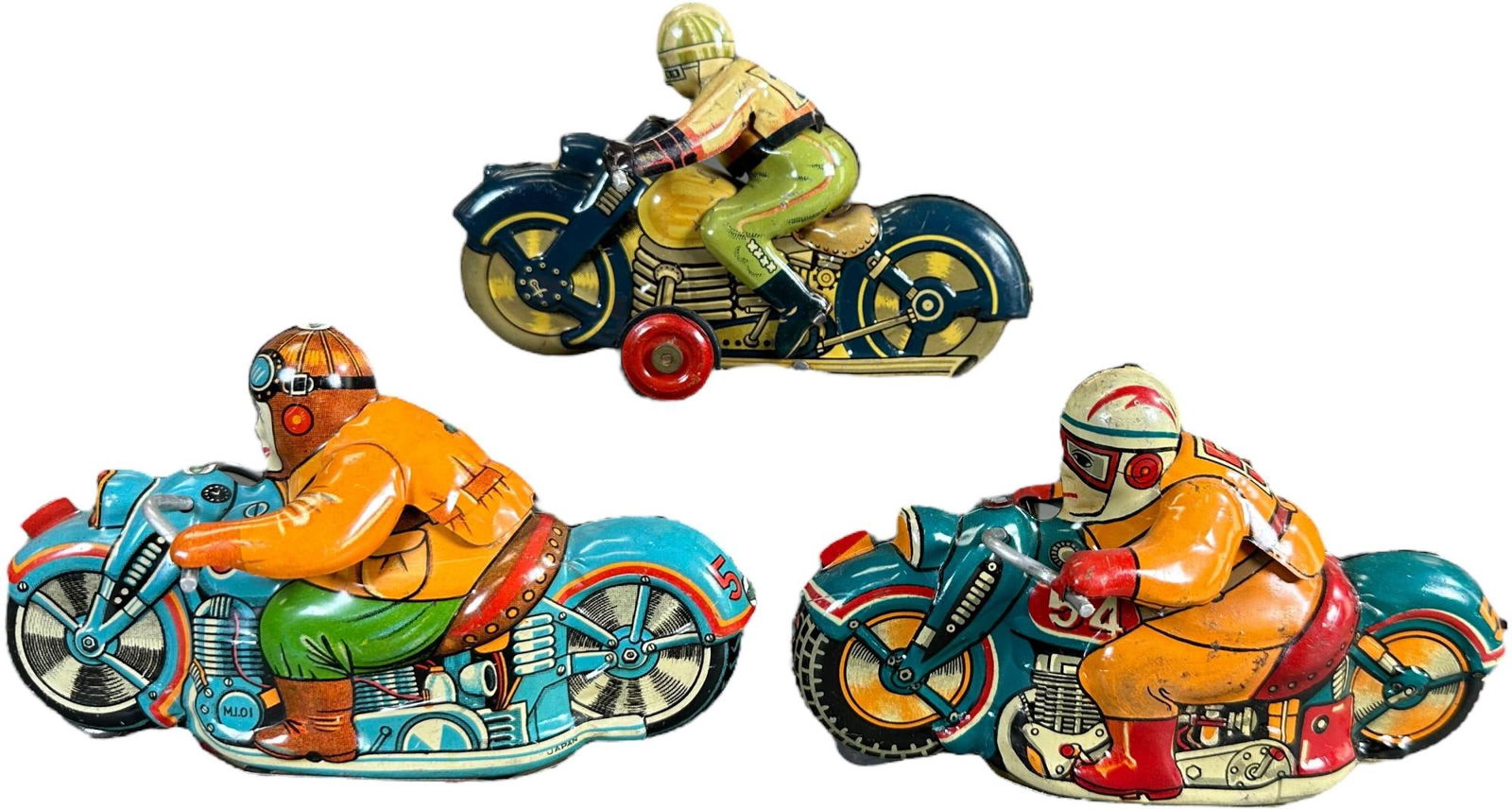 THREE SMALL FRICTION DRIVEN RACER CYCLES (1 of 7)