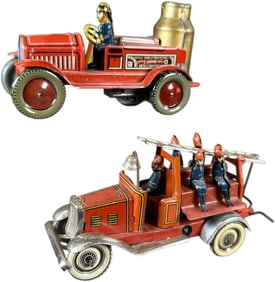 TWO FIRE TRUCK PENNY TOYS