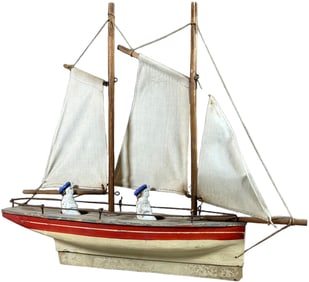 EARLY WOOD AND COMPOSITION SAILBOAT