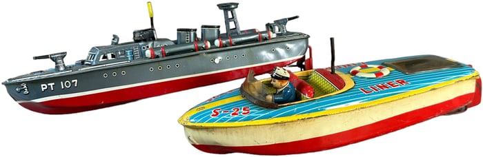 TWO JAPANESE TINPLATE BOATS