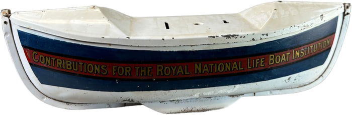 ENGLISH LIFEBOAT TIN STILL BANK