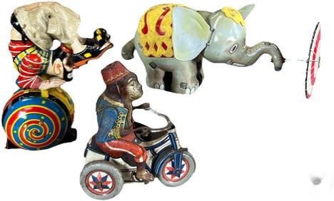 ELEPHANT, CLOWN, & MONKEY WINDUPS