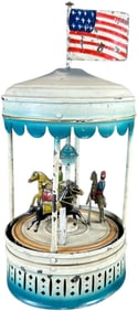 SMALL GERMAN TIN MUSICAL CARROUSEL