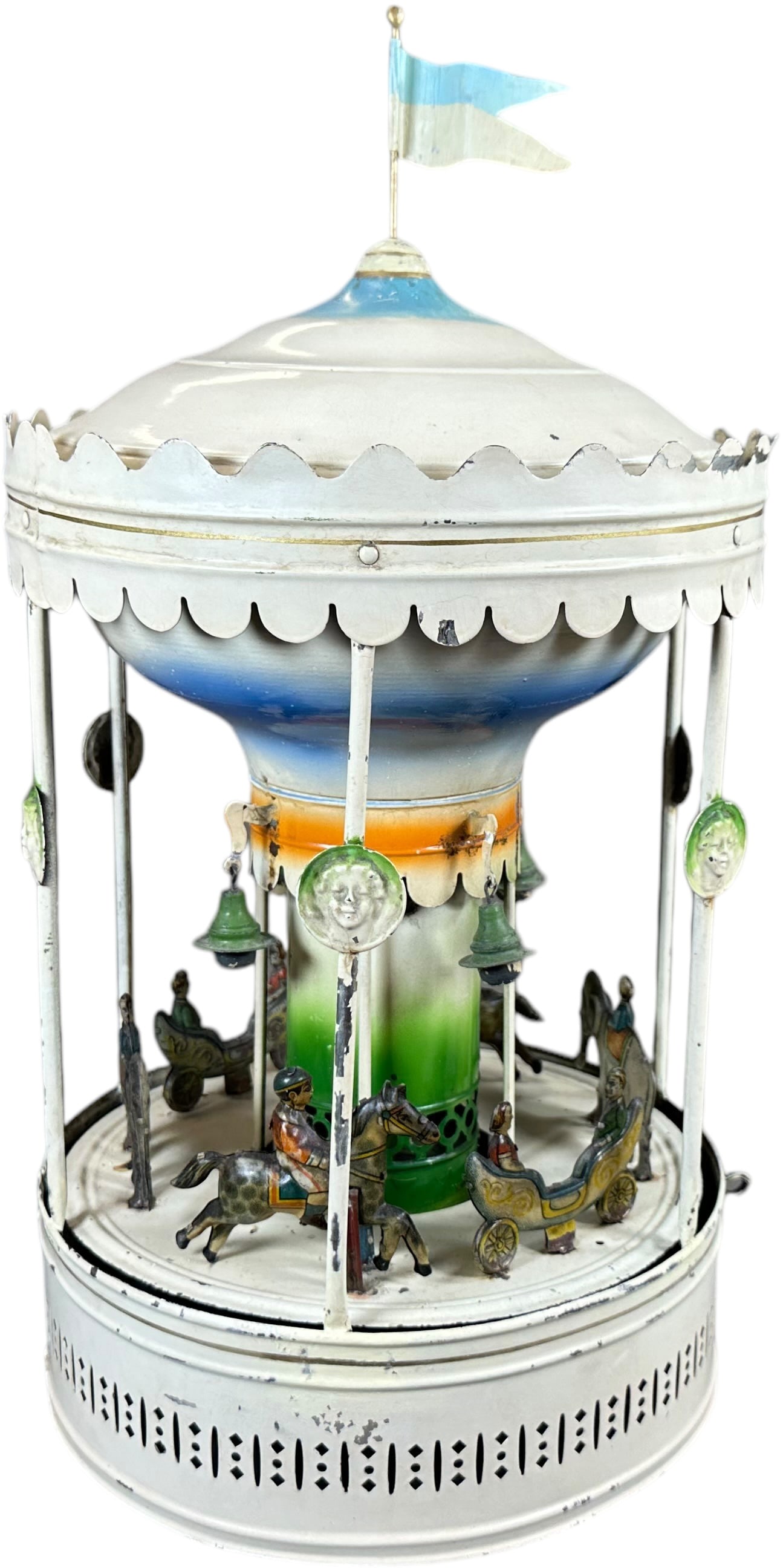 TALL GERMAN WIND-UP MUSICAL CAROUSEL (1 of 8)