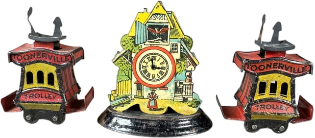 TOONERVILLE TROLLEY W/ DESK CLOCK PENNY TOYS