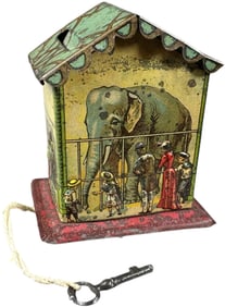 ELEPHANT CAGE ZOO BANK PENNY TOY