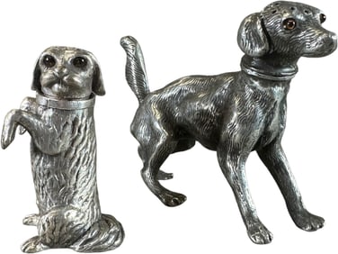 LOT OF TWO DOG FIGURAL SALT & PEPPER SHAKE