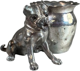 DOG W/ POT FIGURAL TOOTHICK HOLDER
