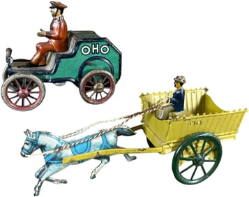 LEHMANN OHO W/ SMALL LITHO TIN WAGON