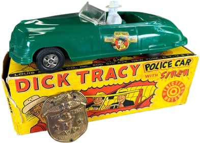 BOXED MARX DICK TRACY CAR W/ BADGE