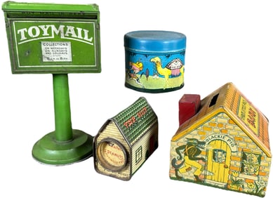 ASSORTED TINPLATE STILL BANKS